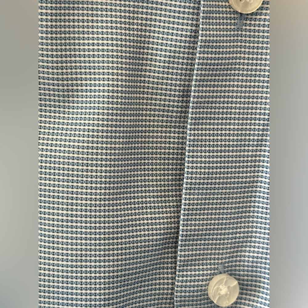 BOSS - Slim-fit shirt in  blue geometric-print Size 42 16 1/2 - Picture 2 of 16
